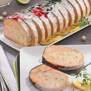 Saumon farci aux petits légumes, prétranché