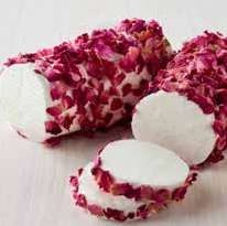 Bûchette de fromage de chèvre frais & pétales de rose